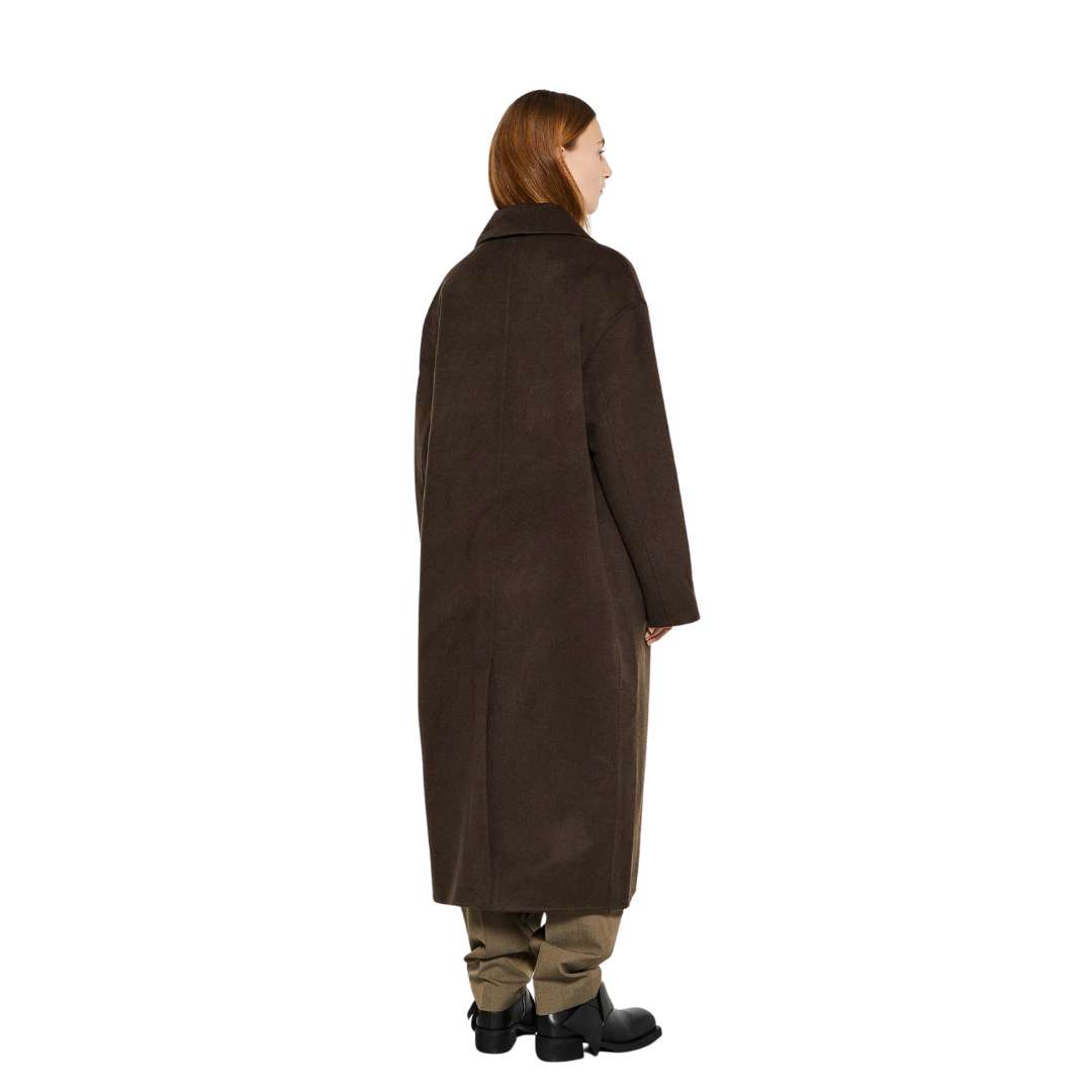 DOUBLE CAR COAT IN CHOCOLATE MELANGE