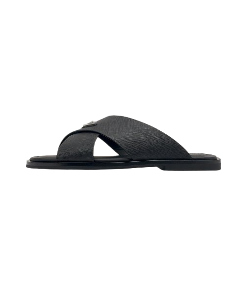 Men's Triangle Logo Slides - Black