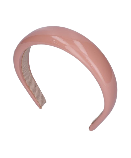  Women’s Metal Logo Leather Hairband – Pink