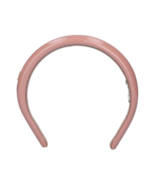 [Weekend Special Price] Women’s Metal Logo Leather Hairband – Pink