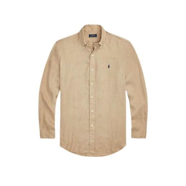 Pony logo embroidered linen shirt