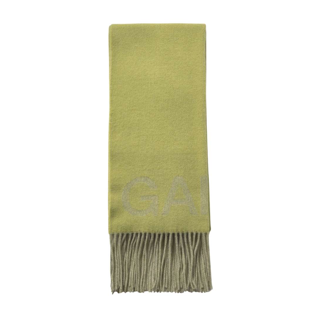 Logo fringe wool muffler