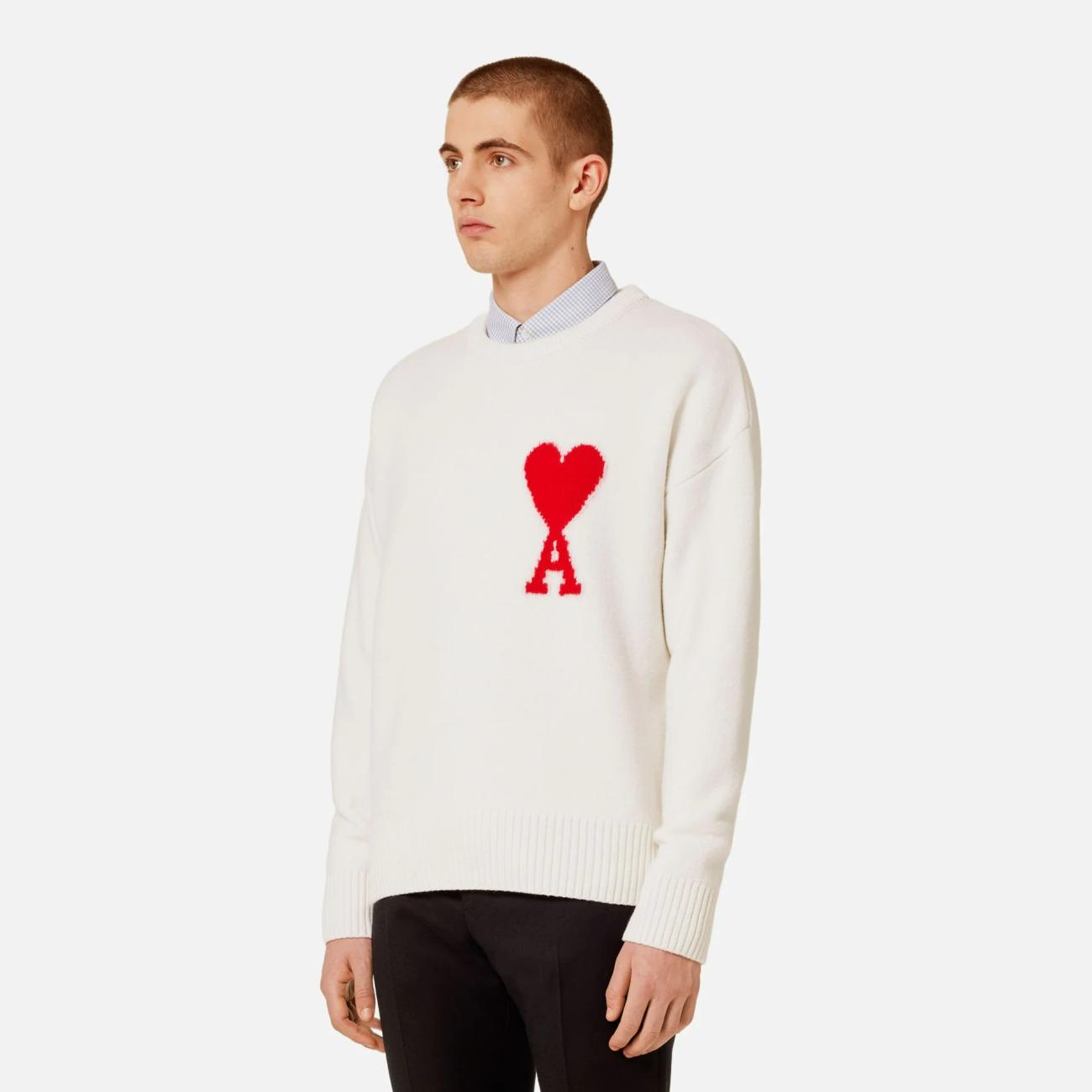 Ami De Coeur Crewneck Sweater (White)