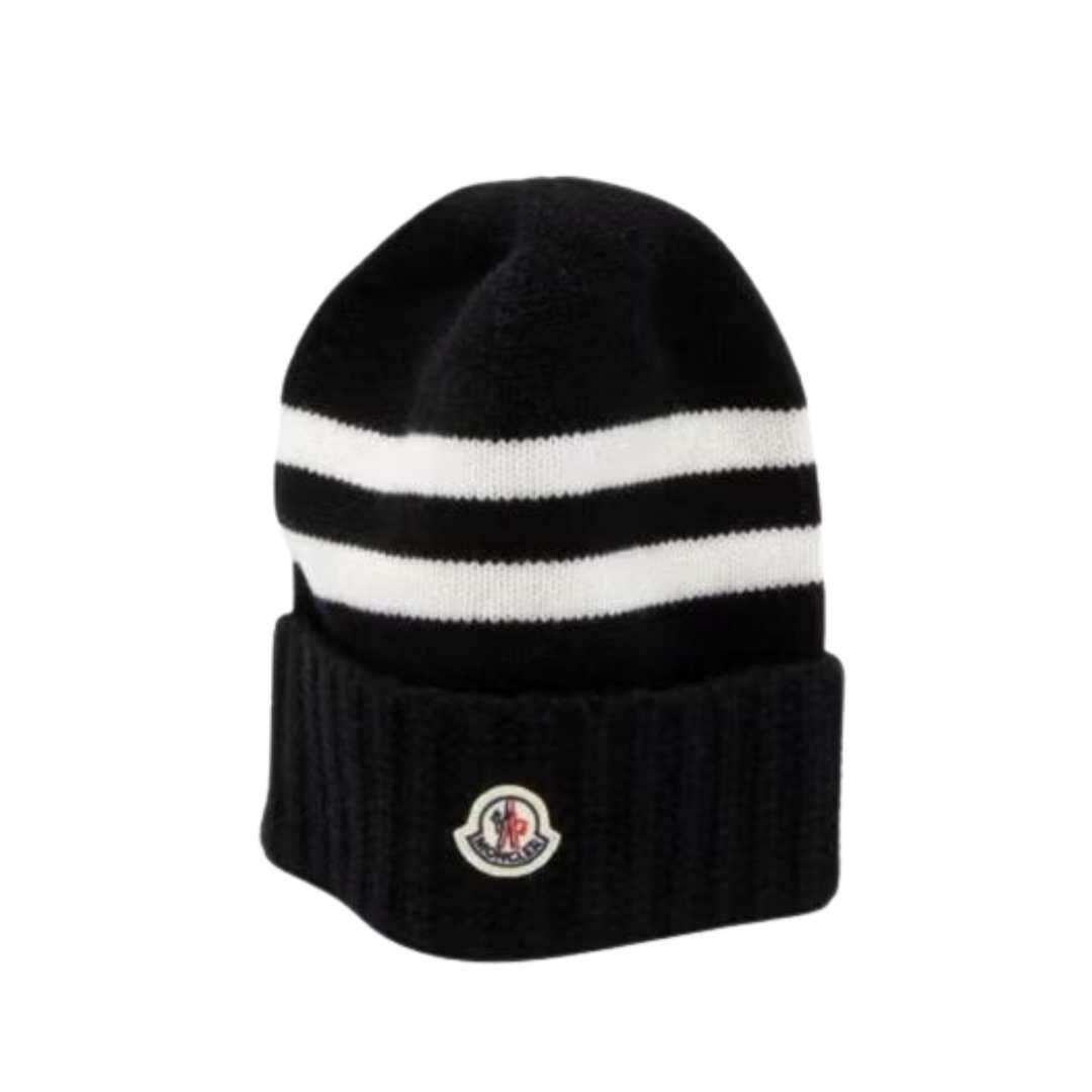 Logo patch wool cashmere beanie