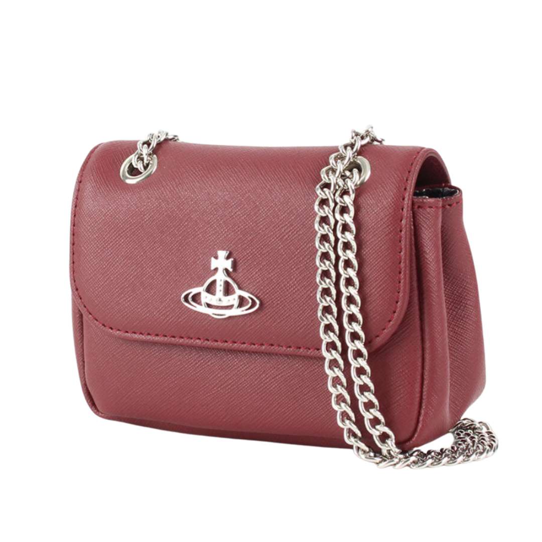 Mini silver chain Saffiano cross bag