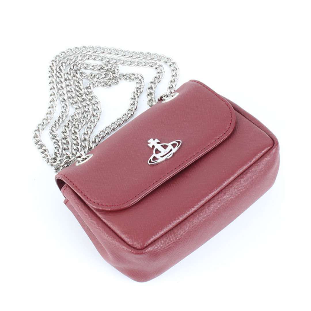 Mini silver chain Saffiano cross bag