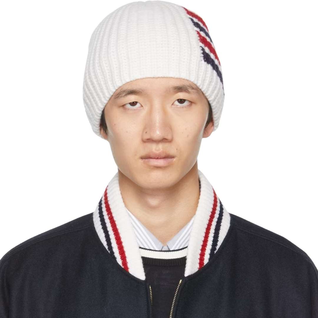 White 4-Bar Beanie