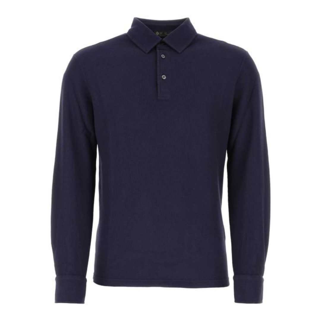 Honeycomb pique cotton polo shirt