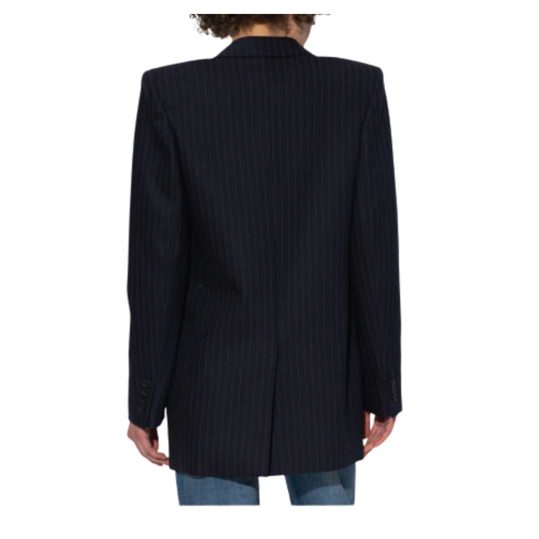  SAINT LAURENT BLACK PINSTRIPE BLAZER