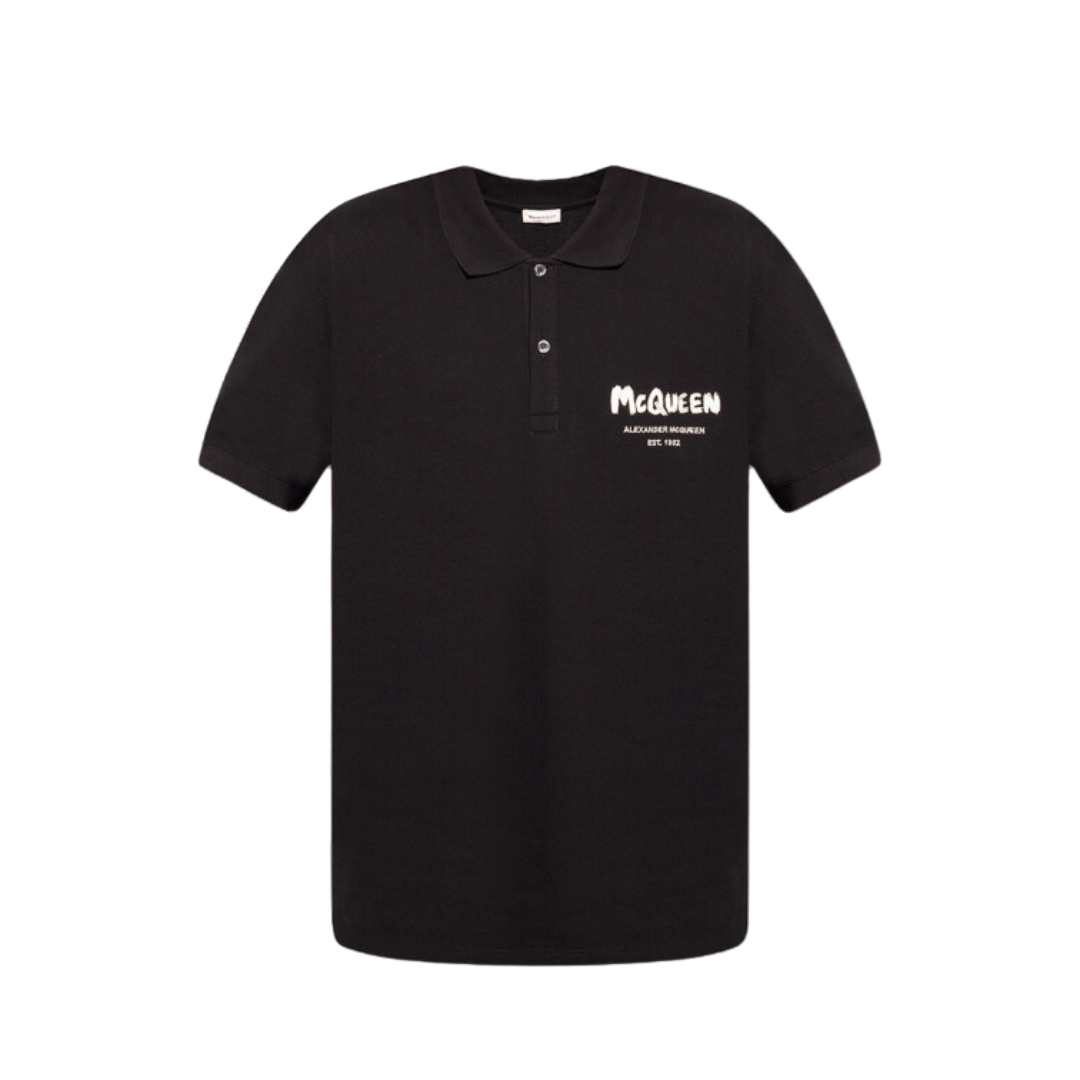 logo embroidered short sleeve polo tee