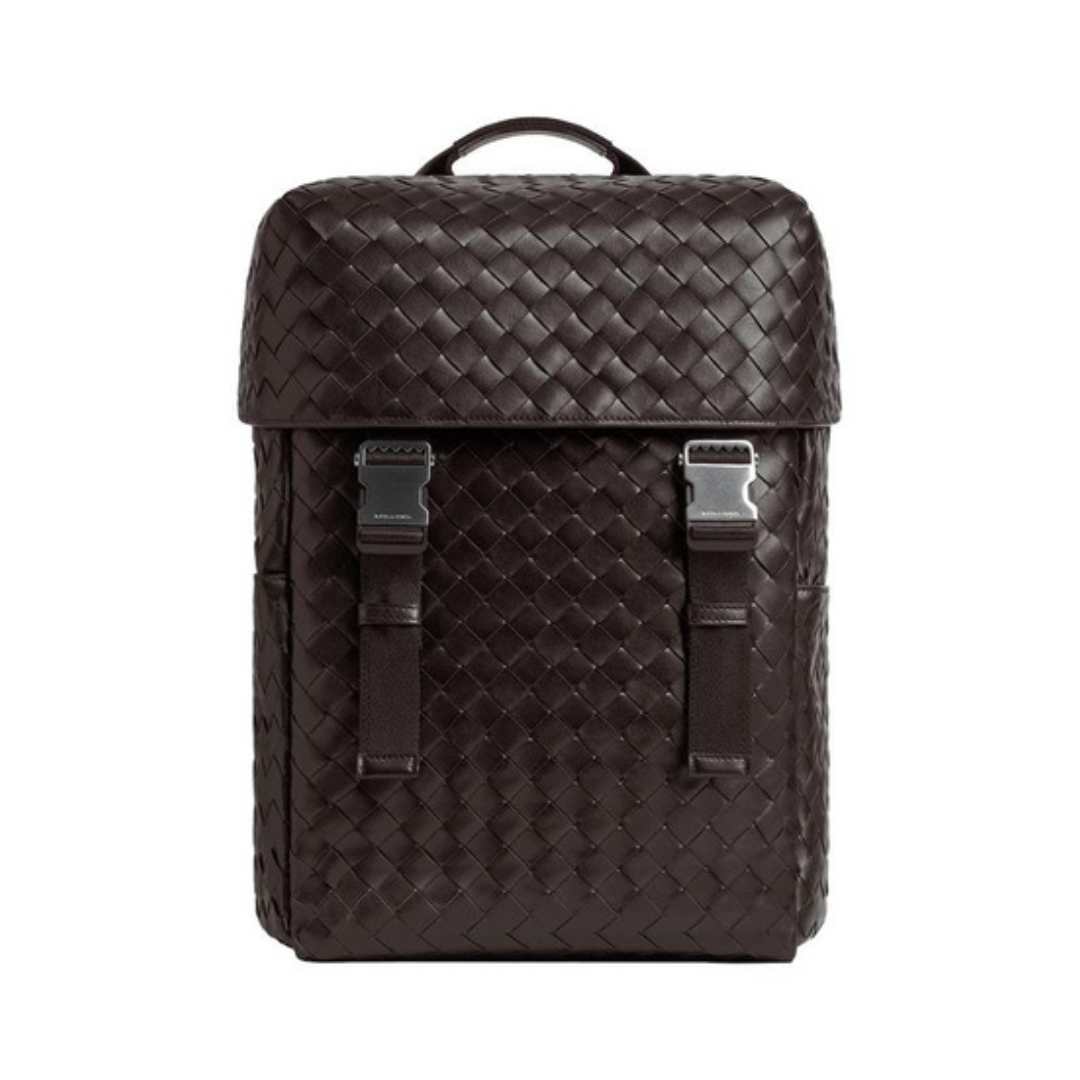 Intrecciato flap backpack