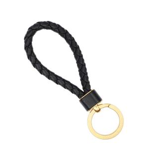 Intrecciato leather key ring