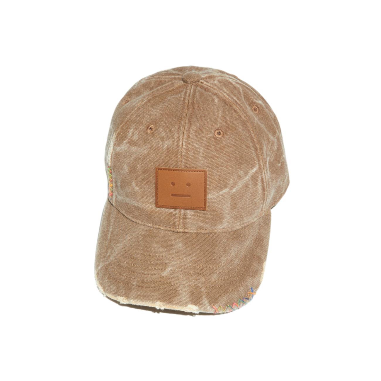 Leather Face Patch Distress Washing Ball Cap