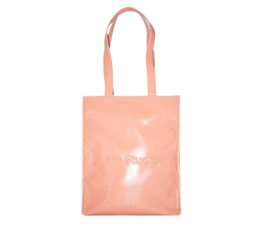 Emboss logo faux leather tote bag