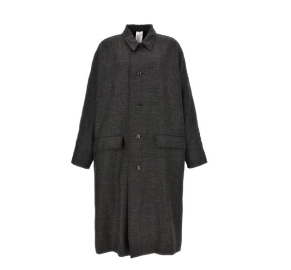 Single-breasted split detail wool coat