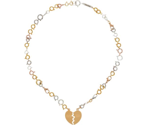 Broken heart chain necklace