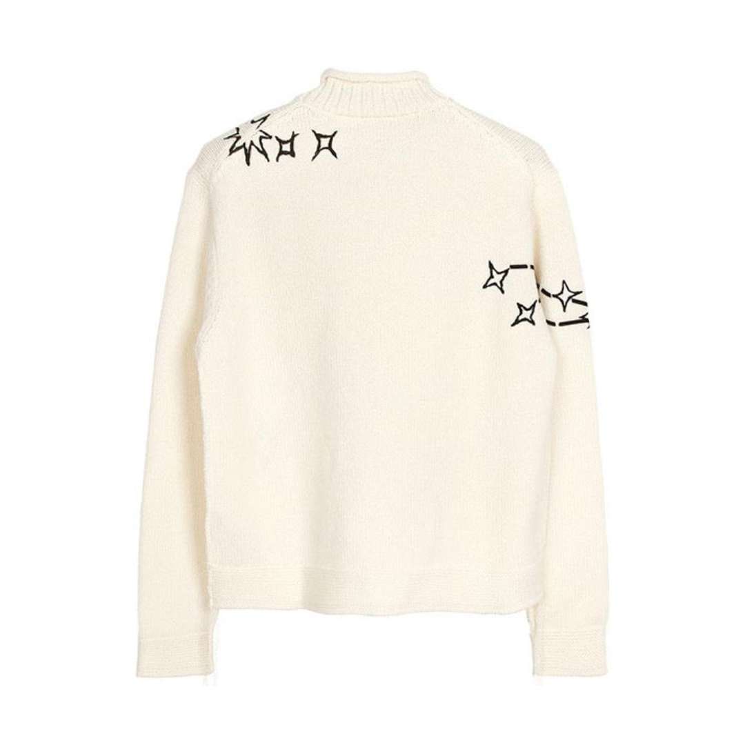 White Logo Wool Sweater