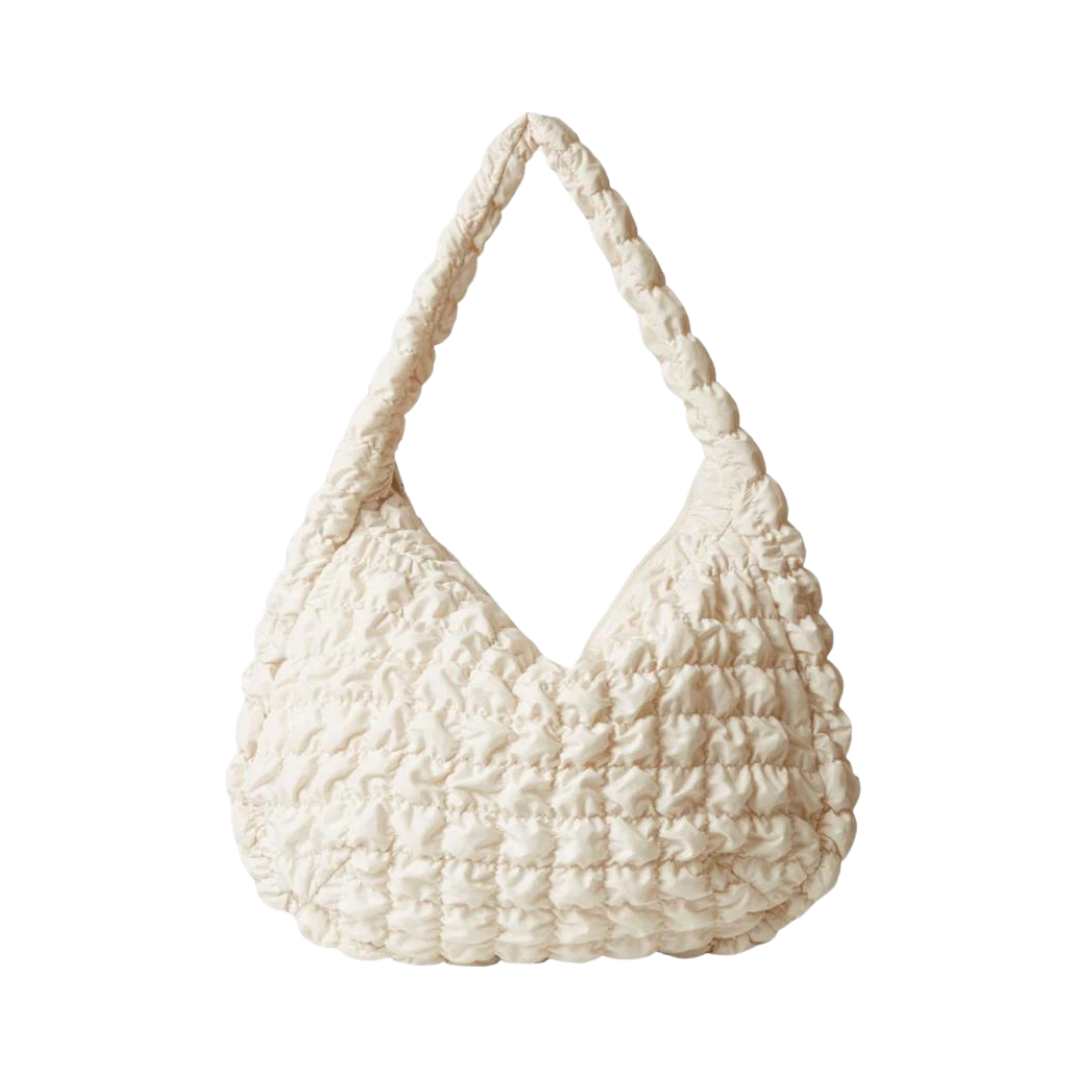 COS Quilted Oversized Shoulder Bag Off White