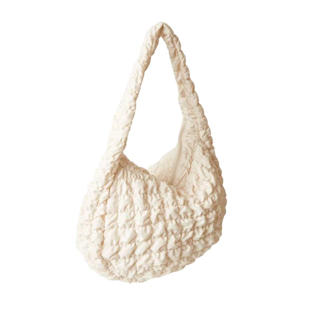 COS Quilted Oversized Shoulder Bag Off White