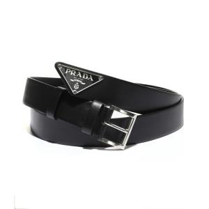 Triangle logo leather belt