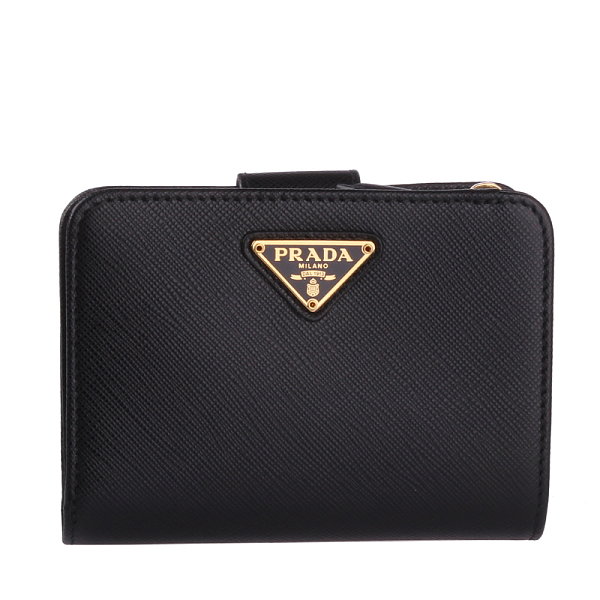 Saffiano triangle logo bi-fold wallet