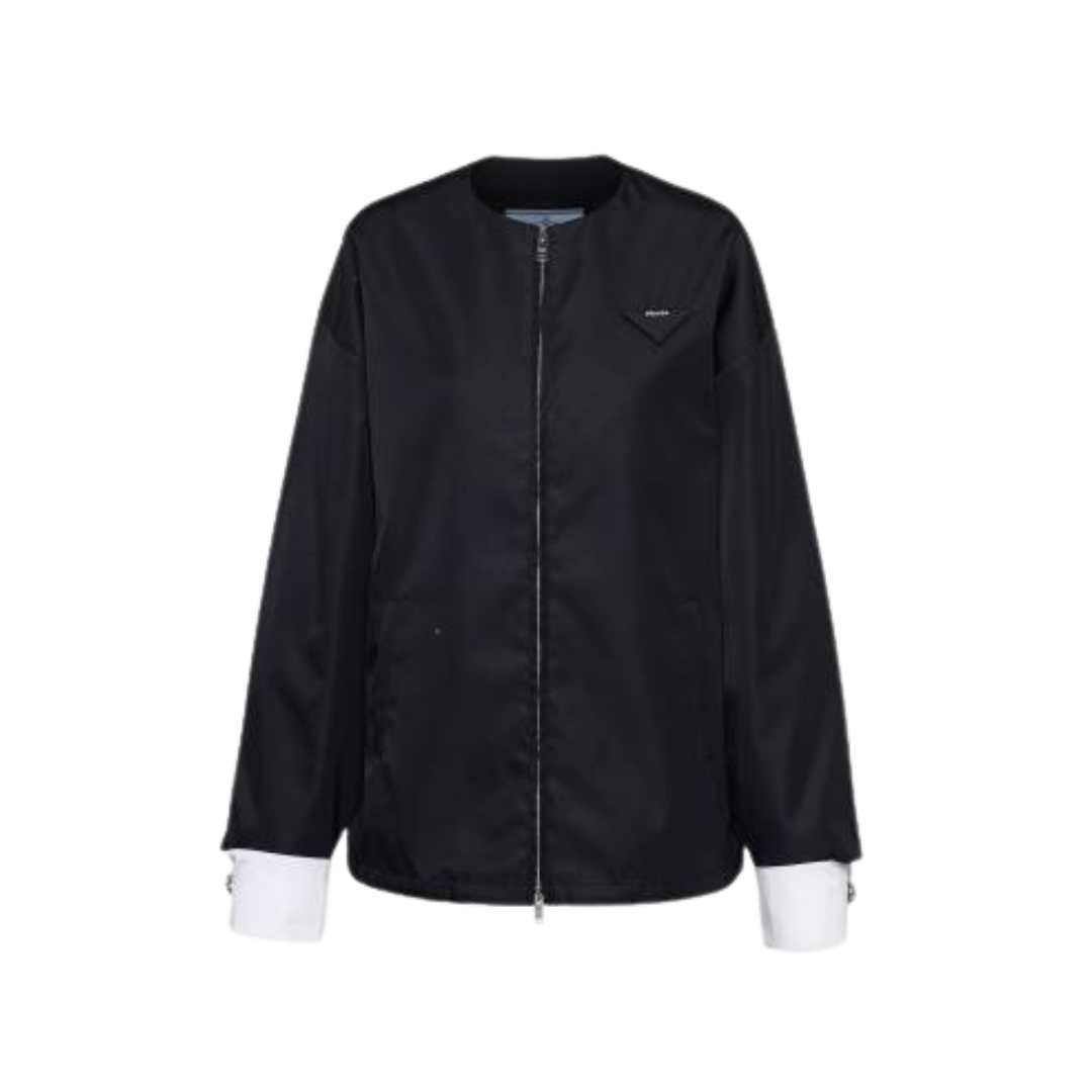 Triangle patch nylon blouson jacket