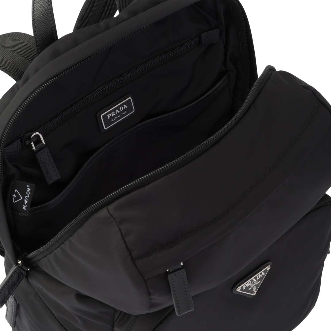 Re-nylon And Saffiano Leather Backpack