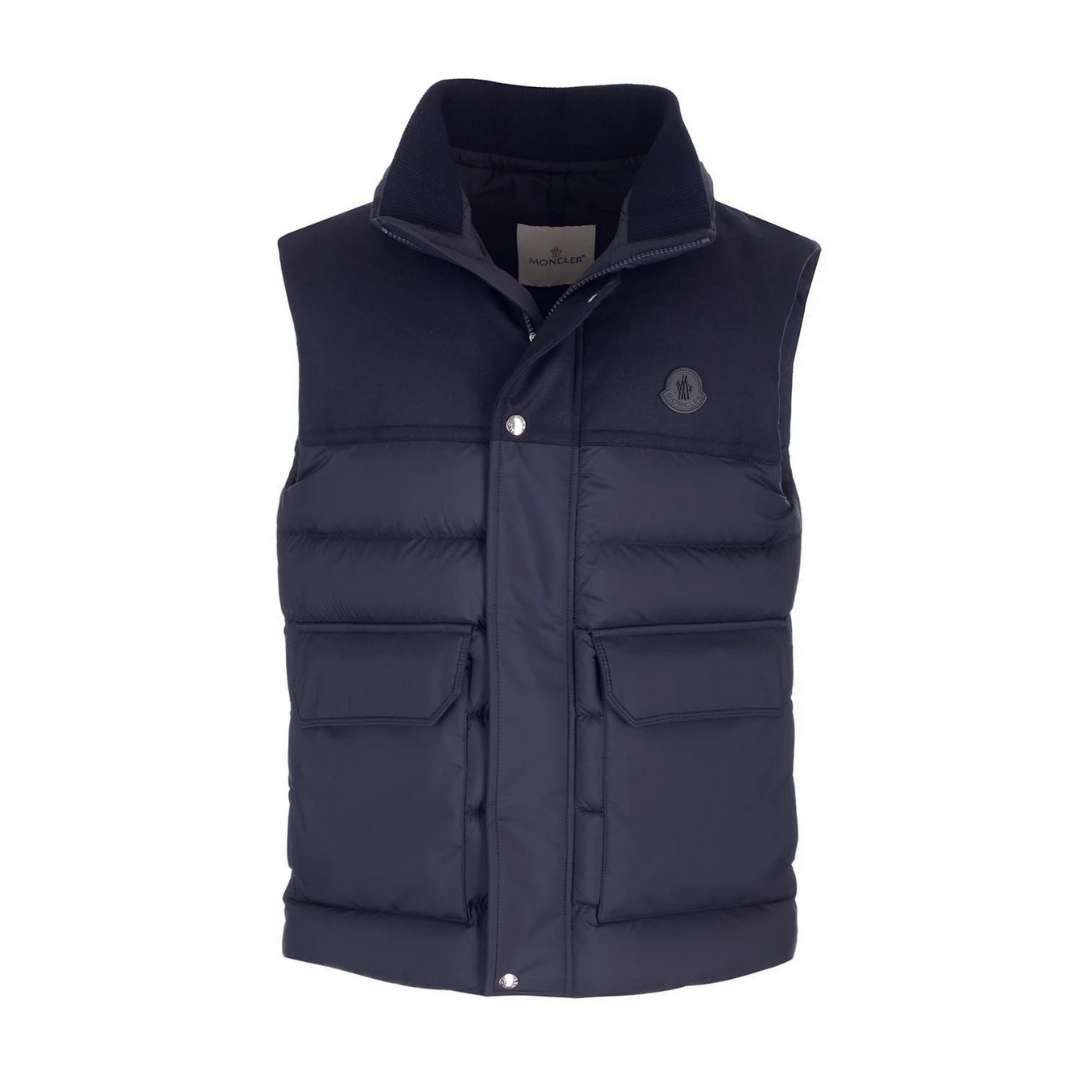 Logo Patch Zip-Up Puffer Vest