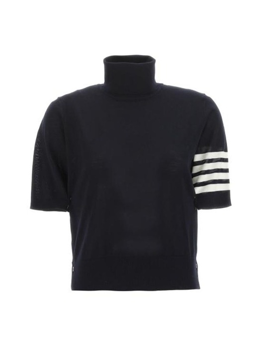 Fine Merino 4-Bar Relaxed Short Sleeve Turtleneck