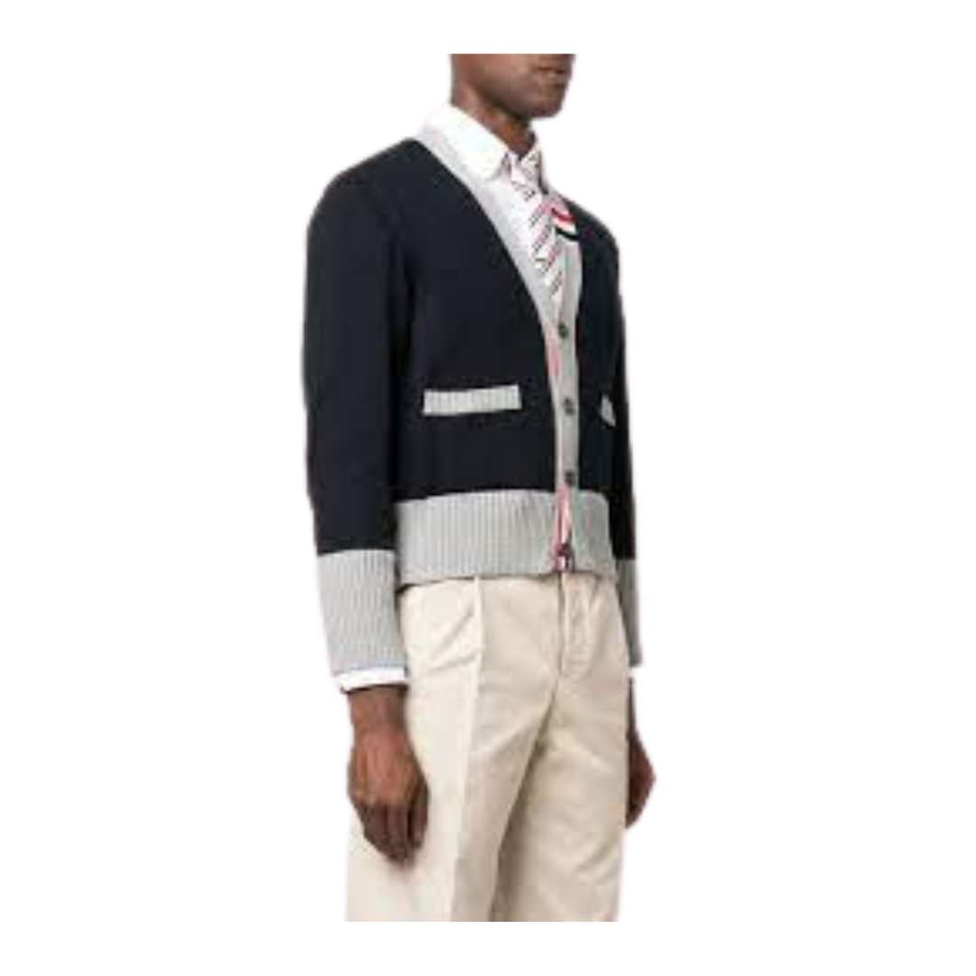 Intarsia Jersey Cotton Cardigan