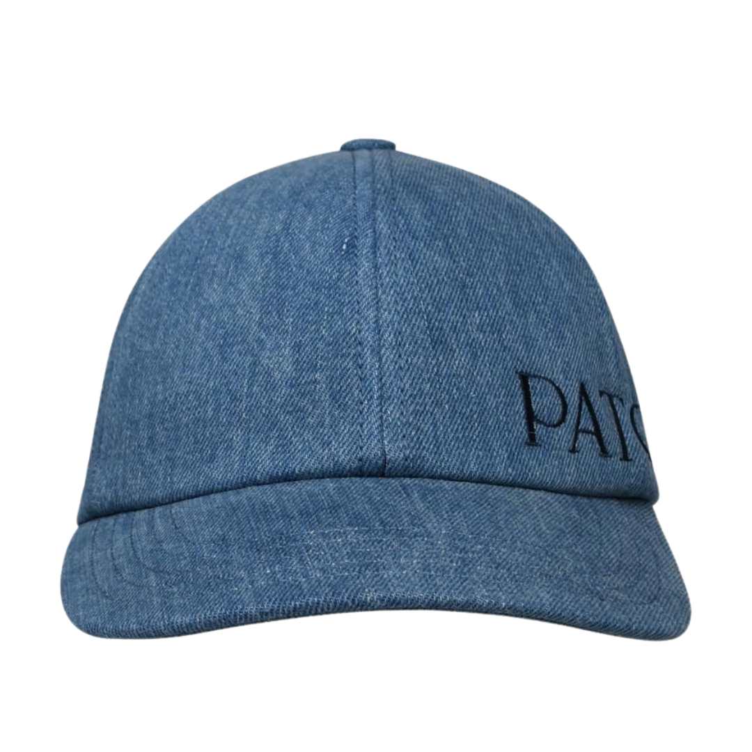 Denim logo embroidered ball cap