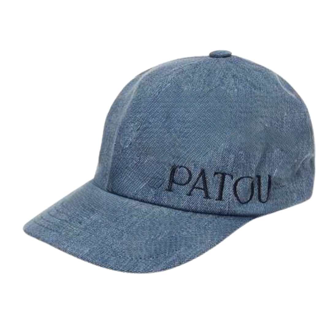 Denim logo embroidered ball cap