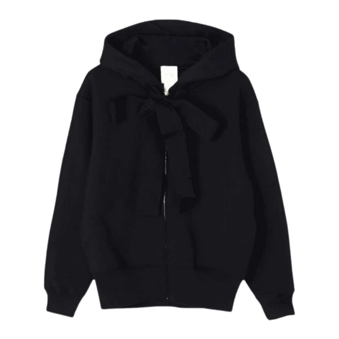 Cotton hooded zip-up