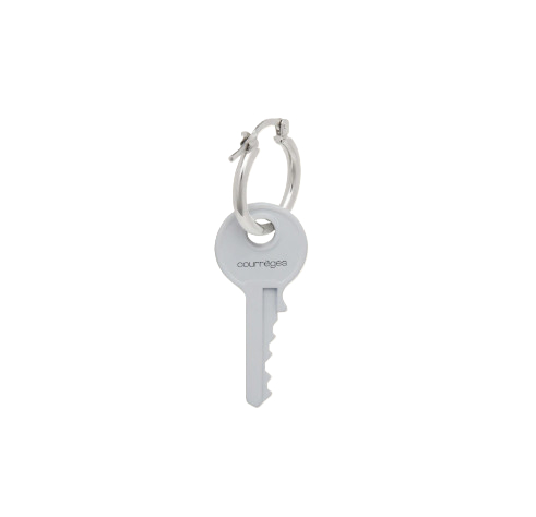 Logo key single earring