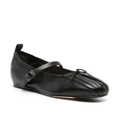 Pleated toe ballerina flats