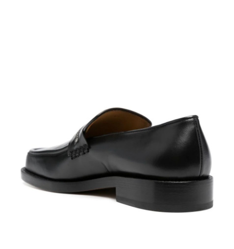 Asymmetric toe monster zipper loafers