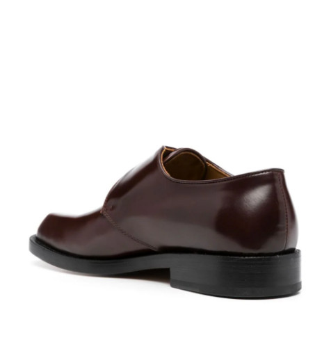 Asymmetric toe monk strap shoes