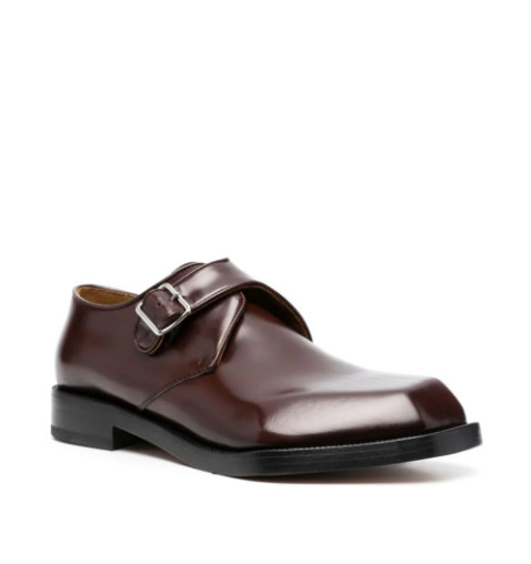 Asymmetric toe monk strap shoes