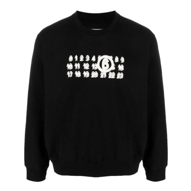 Number logo cotton sweatshirt