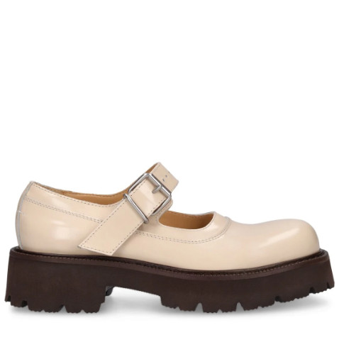 Calfskin platform Mary Jane loafers