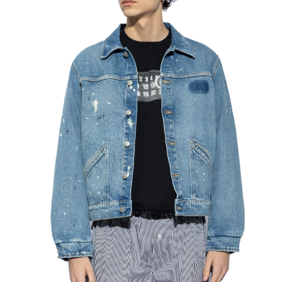 Paint effect denim jacket