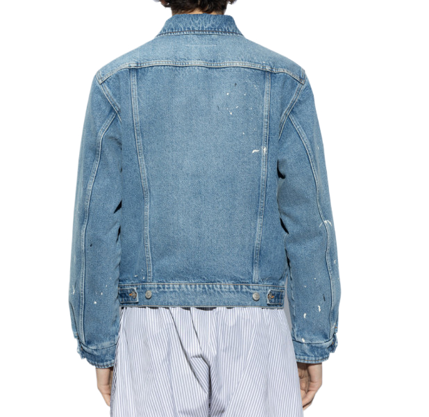 Paint effect denim jacket