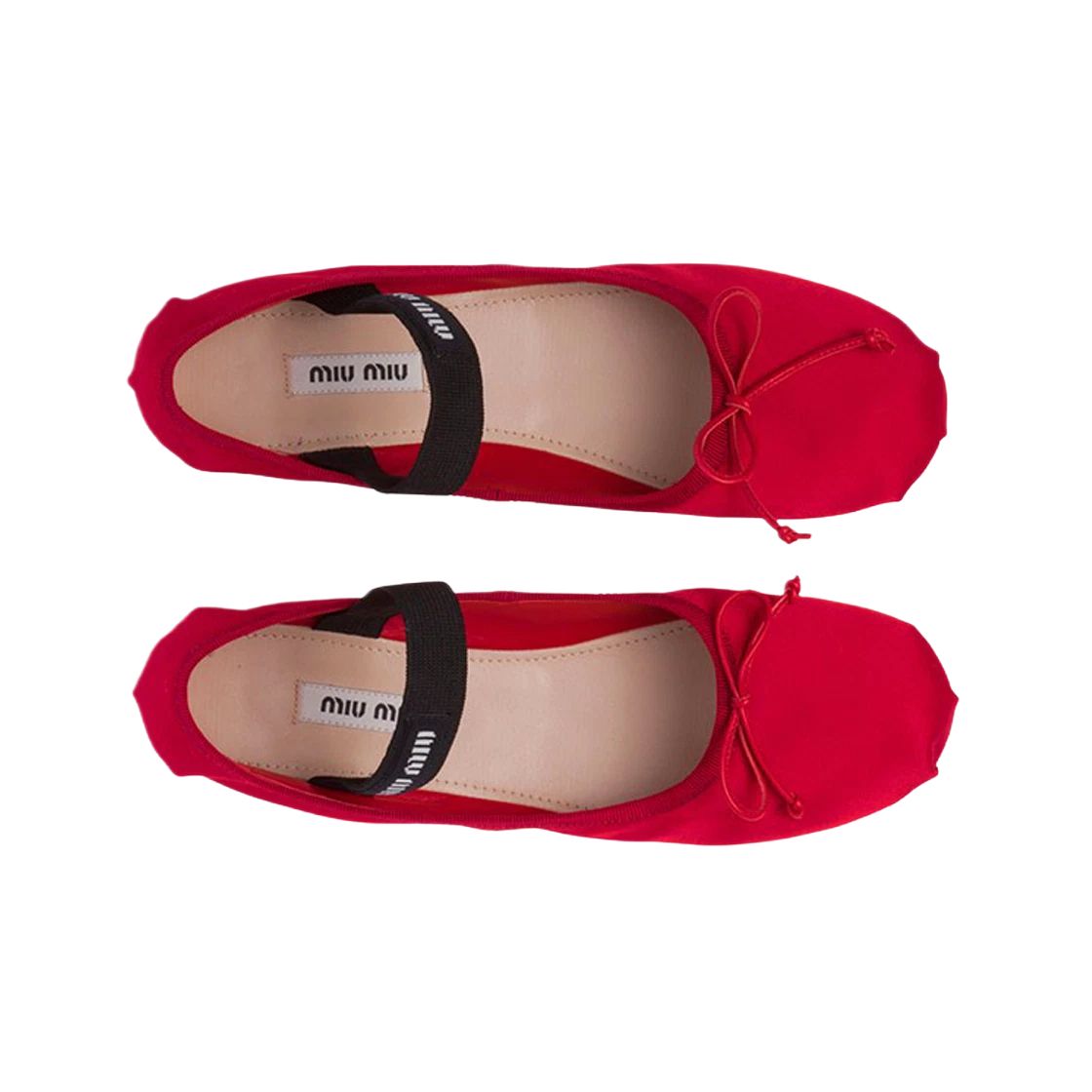 Satin Ballerinas Red