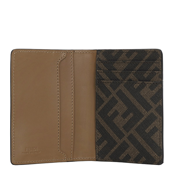  Beige FF Square Card Wallet