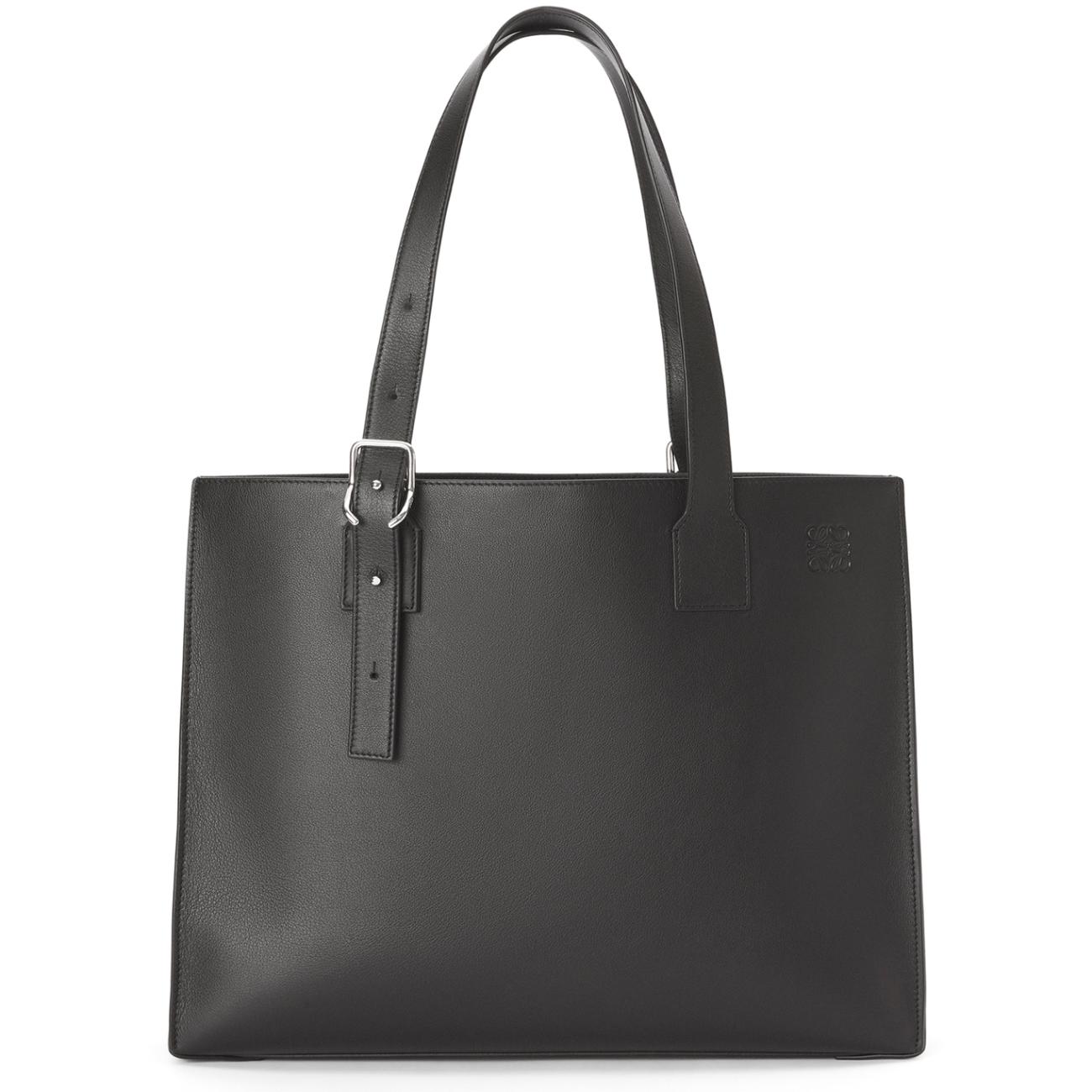 Buckle Horizontal tote in classic calfskin