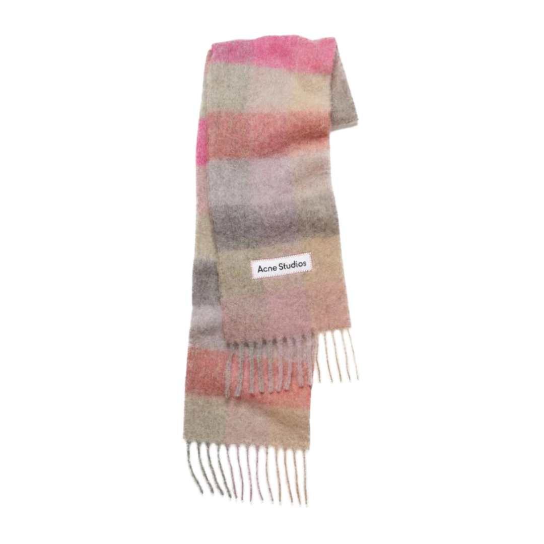 Acne Studios Mohair Check Scarf Fuchsia Lilac Pink