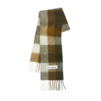 Acne Studios Mohair Check Scarf Taupe Green Black