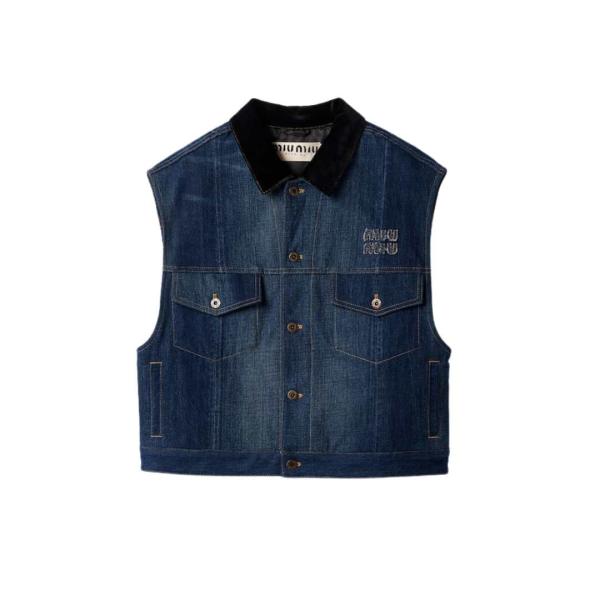 denim trucker vest