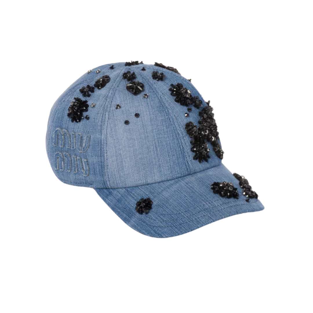 miumiu denim baseball cap