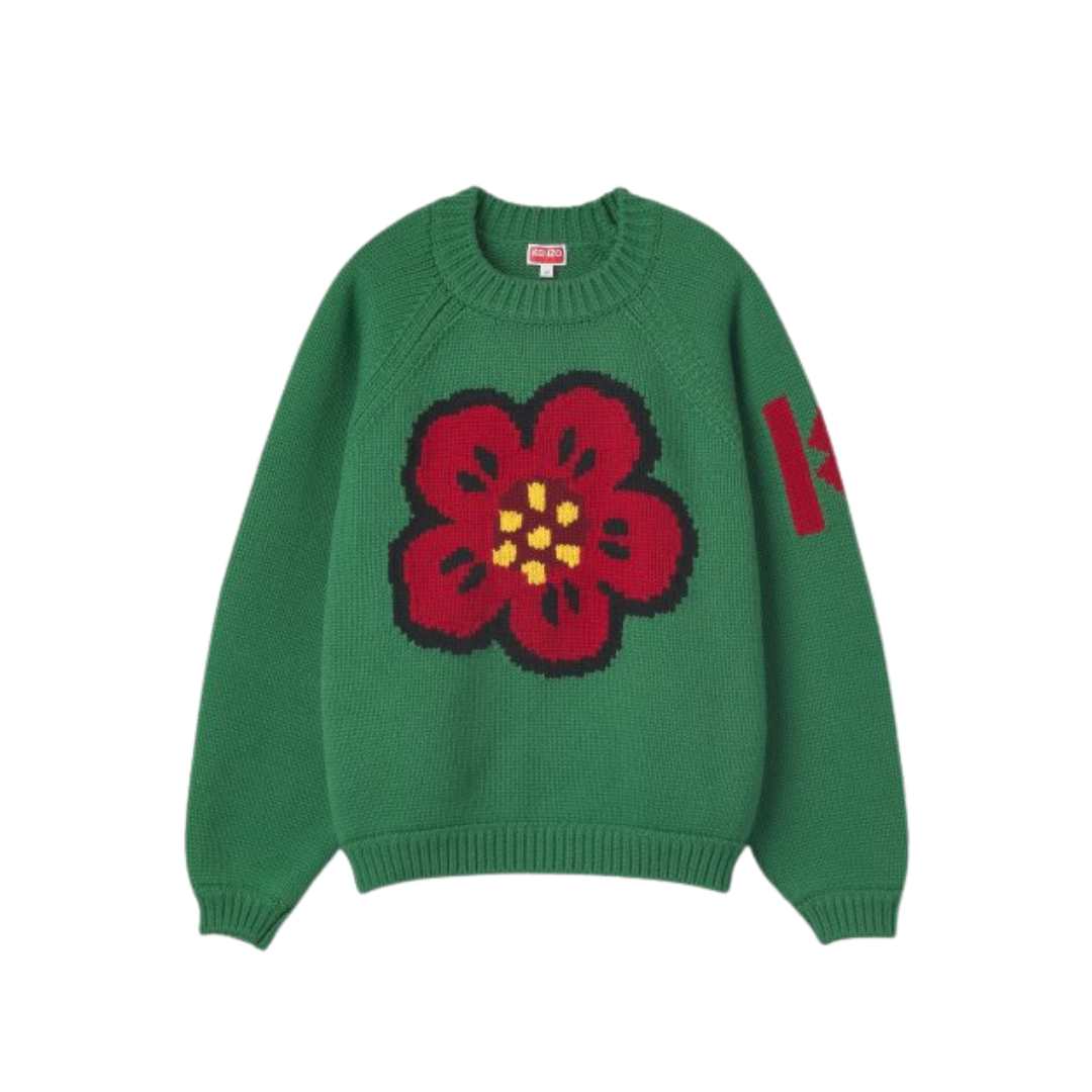 Women's Bokeh Flower Knit - Green 